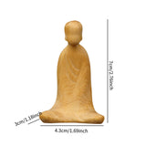 Maxbell Wooden Carving Statue Tea Ceremony Boxwood Art Decoration for Car Desk Decor