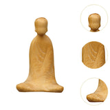 Maxbell Wooden Carving Statue Tea Ceremony Boxwood Art Decoration for Car Desk Decor