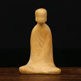 Maxbell Wooden Carving Statue Tea Ceremony Boxwood Art Decoration for Car Desk Decor
