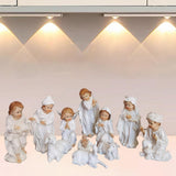 Maxbell 11x Christmas Nativity Scene Figurine Set Crafts for Home Xmas Gift Tabletop