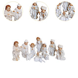 Maxbell 11x Christmas Nativity Scene Figurine Set Crafts for Home Xmas Gift Tabletop