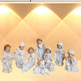 Maxbell 11x Christmas Nativity Scene Figurine Set Crafts for Home Xmas Gift Tabletop