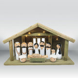 Maxbell Wooden Gift Collection Religious Nativity Scene Figurine for Party Home Xmas