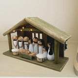 Maxbell Wooden Gift Collection Religious Nativity Scene Figurine for Party Home Xmas