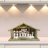 Maxbell Wooden Gift Collection Religious Nativity Scene Figurine for Party Home Xmas
