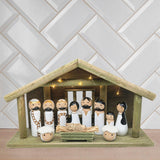 Maxbell Wooden Gift Collection Religious Nativity Scene Figurine for Party Home Xmas