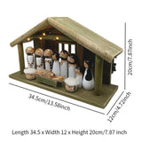 Maxbell Wooden Gift Collection Religious Nativity Scene Figurine for Party Home Xmas