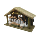 Maxbell Wooden Gift Collection Religious Nativity Scene Figurine for Party Home Xmas