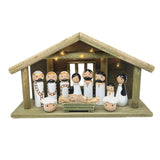 Maxbell Wooden Gift Collection Religious Nativity Scene Figurine for Party Home Xmas