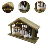 Maxbell Wooden Gift Collection Religious Nativity Scene Figurine for Party Home Xmas