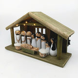 Maxbell Wooden Gift Collection Religious Nativity Scene Figurine for Party Home Xmas
