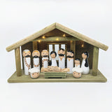 Maxbell Wooden Gift Collection Religious Nativity Scene Figurine for Party Home Xmas