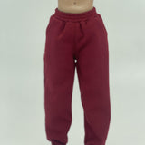 Maxbell 1/6 Scale Sweat Pants Action Figure Pants for 12in Dress up Soldiers Figures Dark Red