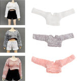 Maxbell 1/12 Scale Female Figure Doll Sweater Fashion Mini for 6 inch Action Figures White