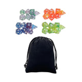 Maxbell 28Pcs Polyhedral Dices Set with Drawstring Pouch for Constellation Party Bar