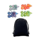 Maxbell 28Pcs Polyhedral Dices Set with Drawstring Pouch for Constellation Party Bar