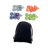 Maxbell 28Pcs Polyhedral Dices Set with Drawstring Pouch for Constellation Party Bar