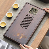 Maxbell Chinese Tea Tray with Water Storage Box Tea Tray for Tea Room Household Home L