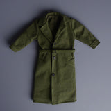 Maxbell 1/12 Scale Action Figures Long Windbreaker Doll Decor Fashion Figure Costume Green