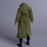 Maxbell 1/12 Scale Action Figures Long Windbreaker Doll Decor Fashion Figure Costume Green