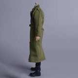 Maxbell 1/12 Scale Action Figures Long Windbreaker Doll Decor Fashion Figure Costume Green