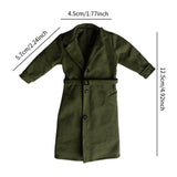 Maxbell 1/12 Scale Action Figures Long Windbreaker Doll Decor Fashion Figure Costume Green