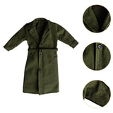 Maxbell 1/12 Scale Action Figures Long Windbreaker Doll Decor Fashion Figure Costume Green