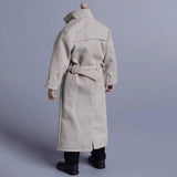 Maxbell 1/12 Scale Action Figures Long Windbreaker Doll Decor Fashion Figure Costume Grey