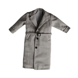 Maxbell 1/12 Scale Action Figures Long Windbreaker Doll Decor Fashion Figure Costume Grey