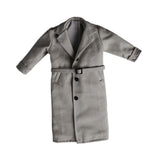 Maxbell 1/12 Scale Action Figures Long Windbreaker Doll Decor Fashion Figure Costume Grey