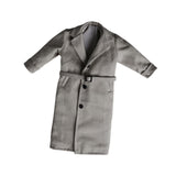 Maxbell 1/12 Scale Action Figures Long Windbreaker Doll Decor Fashion Figure Costume Grey