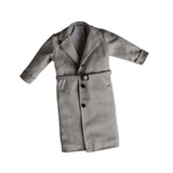 Maxbell 1/12 Scale Action Figures Long Windbreaker Doll Decor Fashion Figure Costume Grey