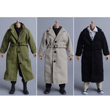 Maxbell 1/12 Scale Action Figures Long Windbreaker Doll Decor Fashion Figure Costume Grey