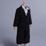 Maxbell 1/12 Scale Action Figures Long Windbreaker Doll Decor Fashion Figure Costume Black