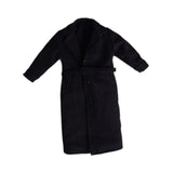 Maxbell 1/12 Scale Action Figures Long Windbreaker Doll Decor Fashion Figure Costume Black