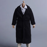 Maxbell 1/12 Scale Action Figures Long Windbreaker Doll Decor Fashion Figure Costume Black