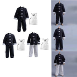 Maxbell 3Pcs 1/12 Scale Coat and Pants Vest Costume for 6 inch Figures Body Dress up Cropped Pants Set