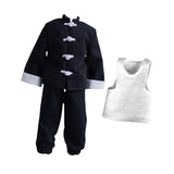 Maxbell 3Pcs 1/12 Scale Coat and Pants Vest Costume for 6 inch Figures Body Dress up Cropped Pants Set