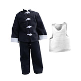 Maxbell 3Pcs 1/12 Scale Coat and Pants Vest Costume for 6 inch Figures Body Dress up Wide Leg Pants Set