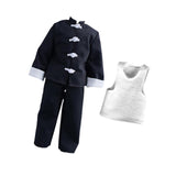 Maxbell 3Pcs 1/12 Scale Coat and Pants Vest Costume for 6 inch Figures Body Dress up Wide Leg Pants Set