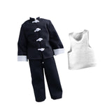 Maxbell 3Pcs 1/12 Scale Coat and Pants Vest Costume for 6 inch Figures Body Dress up Wide Leg Pants Set