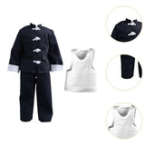 Maxbell 3Pcs 1/12 Scale Coat and Pants Vest Costume for 6 inch Figures Body Dress up Wide Leg Pants Set
