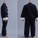 Maxbell 3Pcs 1/12 Scale Coat and Pants Vest Costume for 6 inch Figures Body Dress up Wide Leg Pants Set