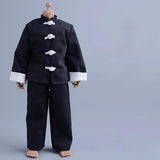 Maxbell 3Pcs 1/12 Scale Coat and Pants Vest Costume for 6 inch Figures Body Dress up Wide Leg Pants Set