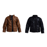 Maxbell Fashion 1/12 PU Leather Jacket Miniature Clothing for 6" Action Figures Accs Brown