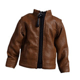 Maxbell Fashion 1/12 PU Leather Jacket Miniature Clothing for 6" Action Figures Accs Brown