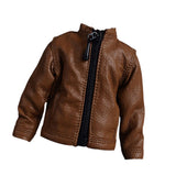 Maxbell Fashion 1/12 PU Leather Jacket Miniature Clothing for 6" Action Figures Accs Brown
