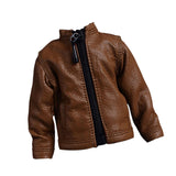 Maxbell Fashion 1/12 PU Leather Jacket Miniature Clothing for 6" Action Figures Accs Brown