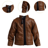 Maxbell Fashion 1/12 PU Leather Jacket Miniature Clothing for 6" Action Figures Accs Brown