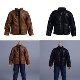 Maxbell Fashion 1/12 PU Leather Jacket Miniature Clothing for 6" Action Figures Accs Brown